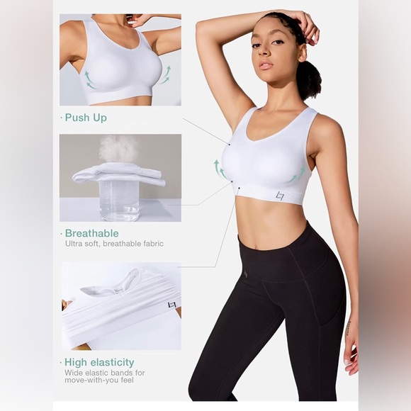 FITTIN Racerback Sports Bras for Women - Padded Seamless High Impact Support - Picture 4 of 7